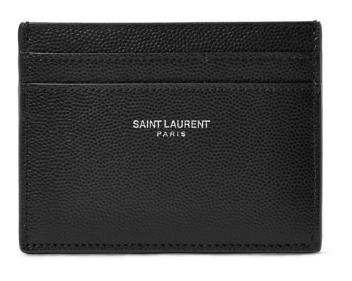 입생로랑 카드지갑 가죽 Pebble-Grain Leather Cardholder