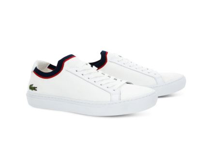 라코스테 La Piquee Knitted Trainers, White & Navy